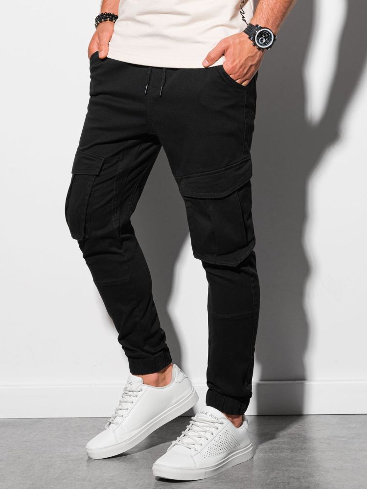 Ombre Clothing Moške hlače jogger Razi črna