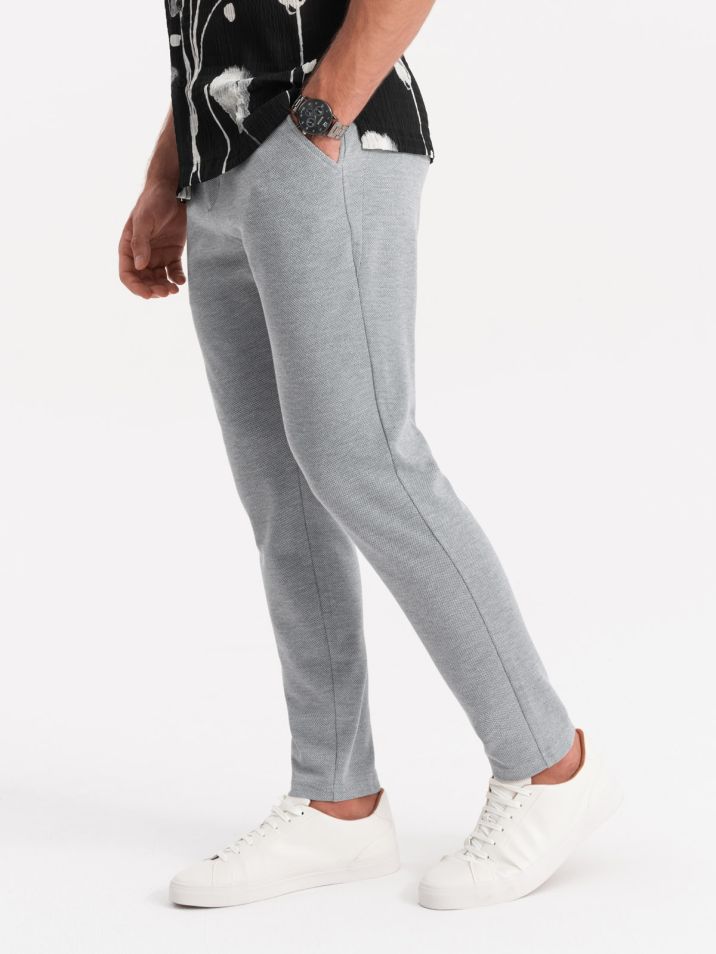Ombre Clothing Moške hlače jogger Avawn svetlo siva