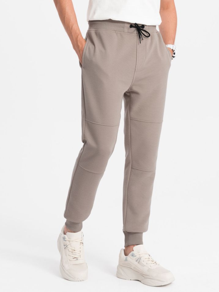 Ombre Clothing Moške športne hlače Maladr pepelnato siva