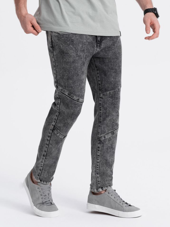 Ombre Clothing Moške hlače iz džinsa Hetisani siva