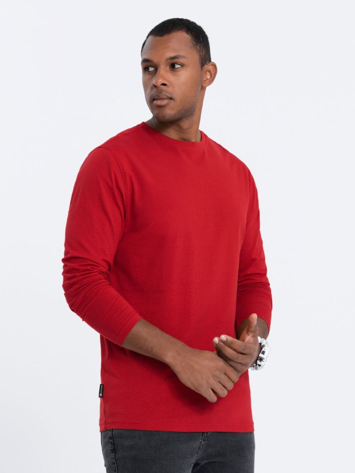 Ombre Clothing Moška majica z dolgimi rokavi Eliwn rdeča