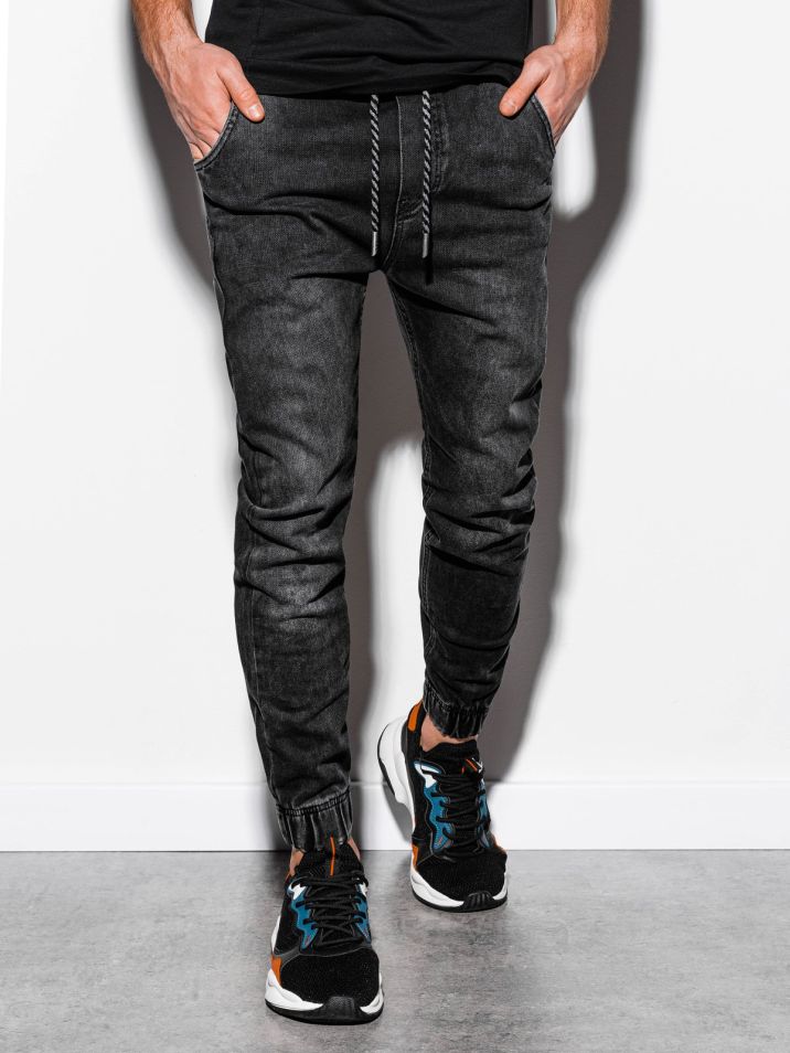 Ombre Clothing Moške džins hlače joggers Reynard črna