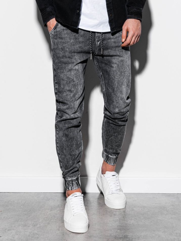 Ombre Clothing Moške džins hlače joggers Reynard siva