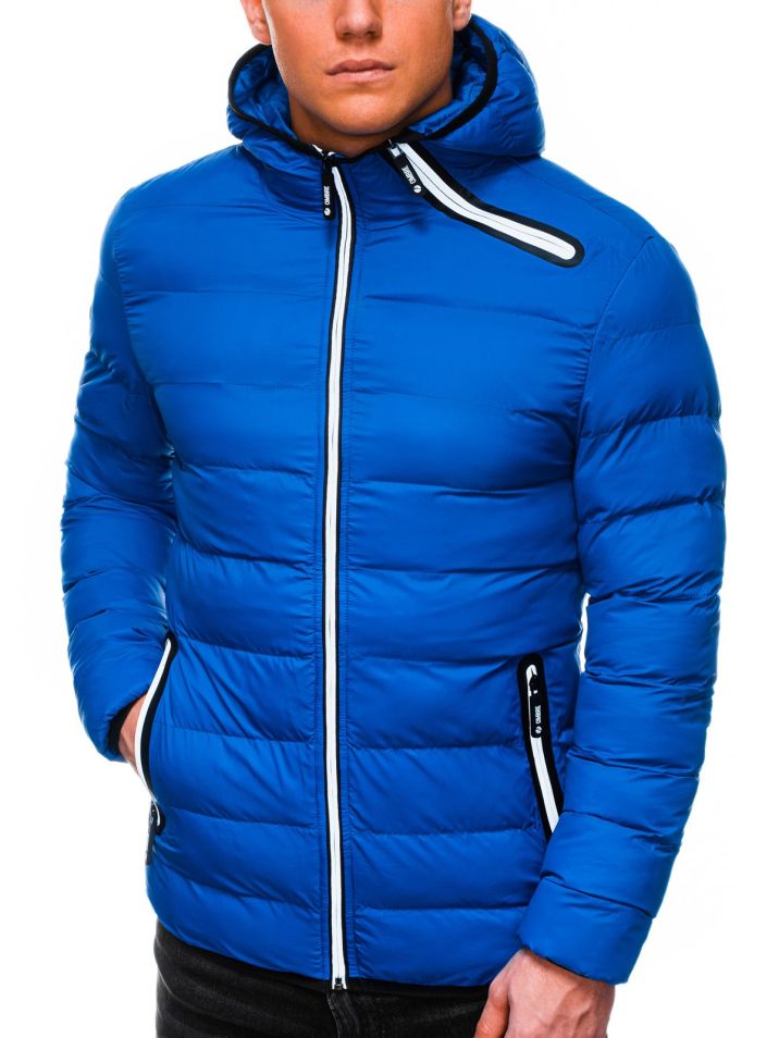 Ombre Clothing Moška zimska prešita jakna Elias modra