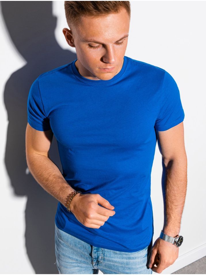 Ombre Clothing Moška basic majica Elis modra