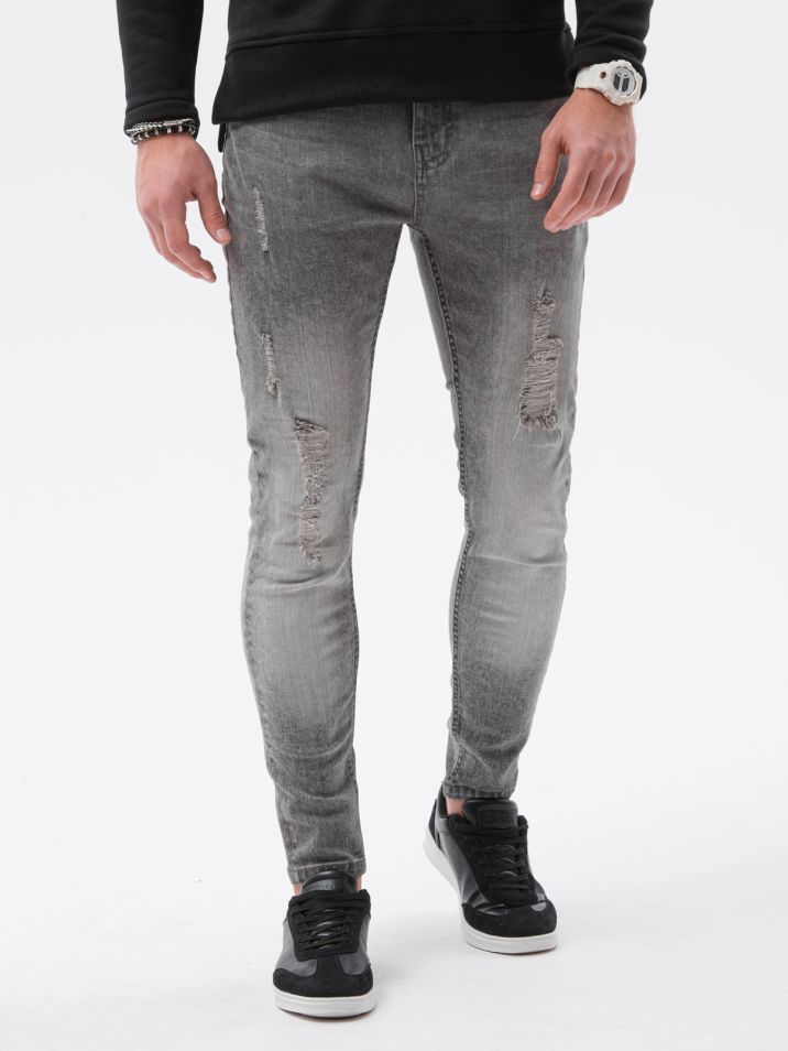 Ombre Clothing Moške jeans hlače Lothar siva