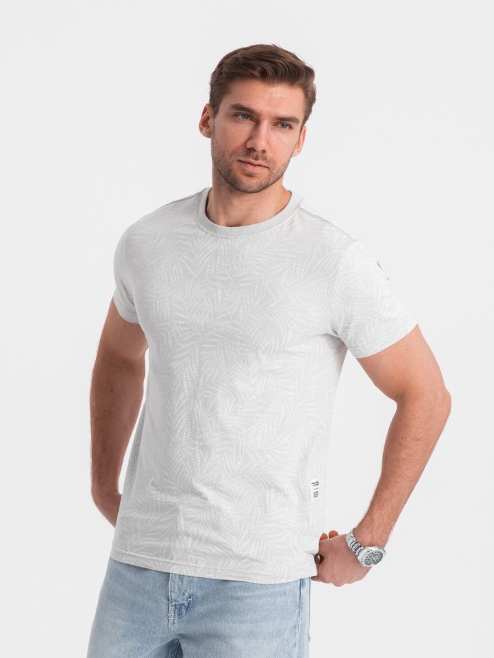 Ombre Clothing Moška majica s kratkimi rokavi Scopaethon siva