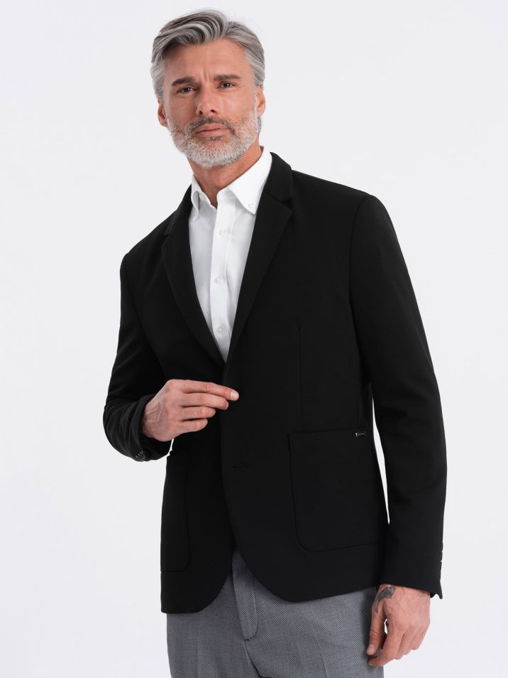 Ombre Clothing Moški formalni suknjič Alcetrios črna
