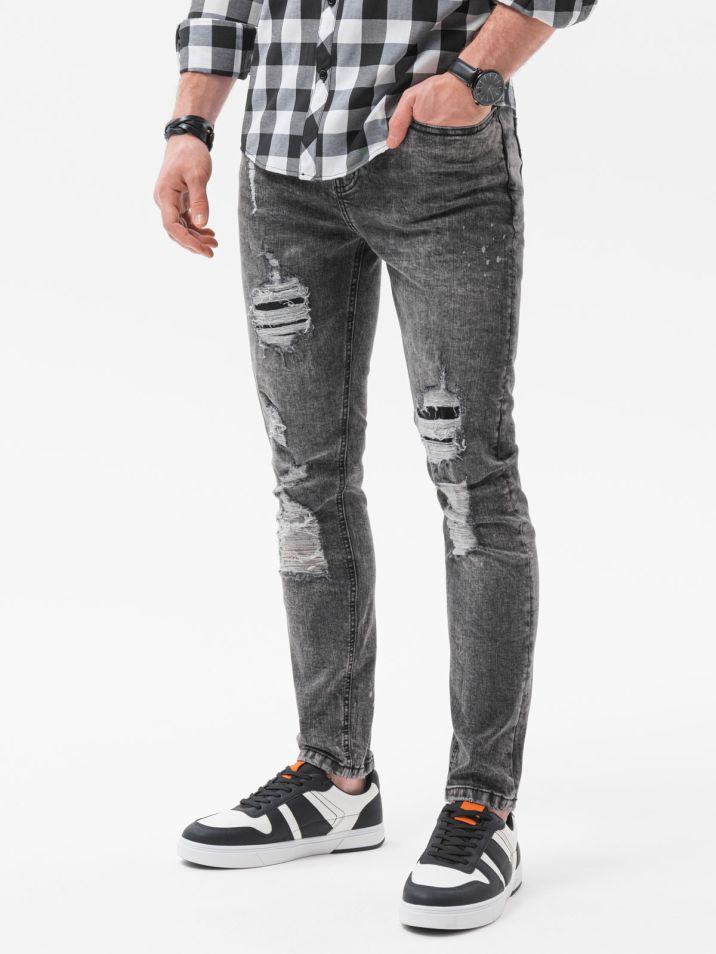 Ombre Clothing Moške jeans hlače Edela siva