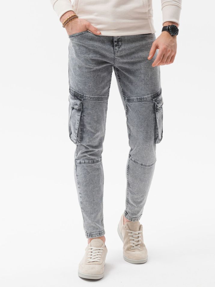 Ombre Clothing Moške jeans hlače Rent siva