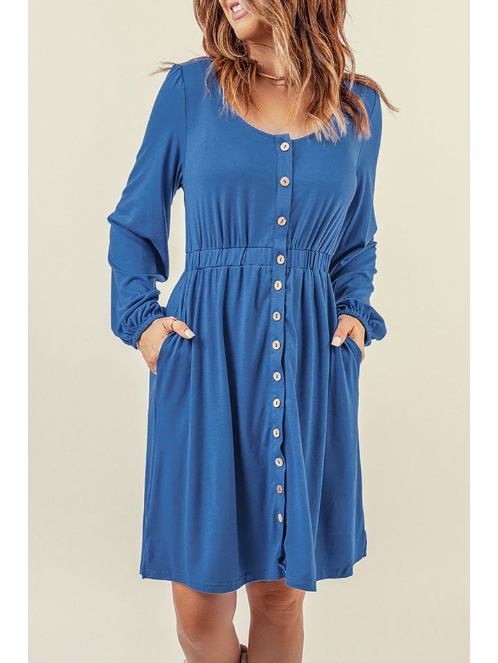 OMG Ženska srajčna obleka Dabas modra