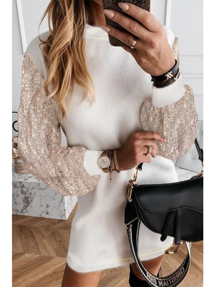 OMG Ženska pulover obleka Aglofir bela
