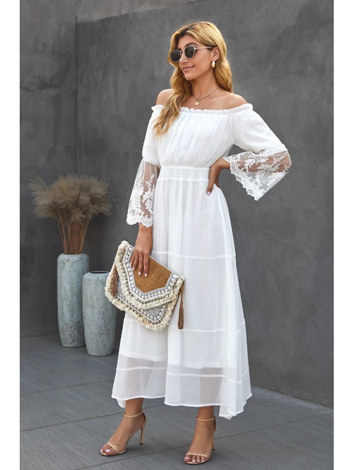 OMG ženske dolga obleko Lachlan bela
