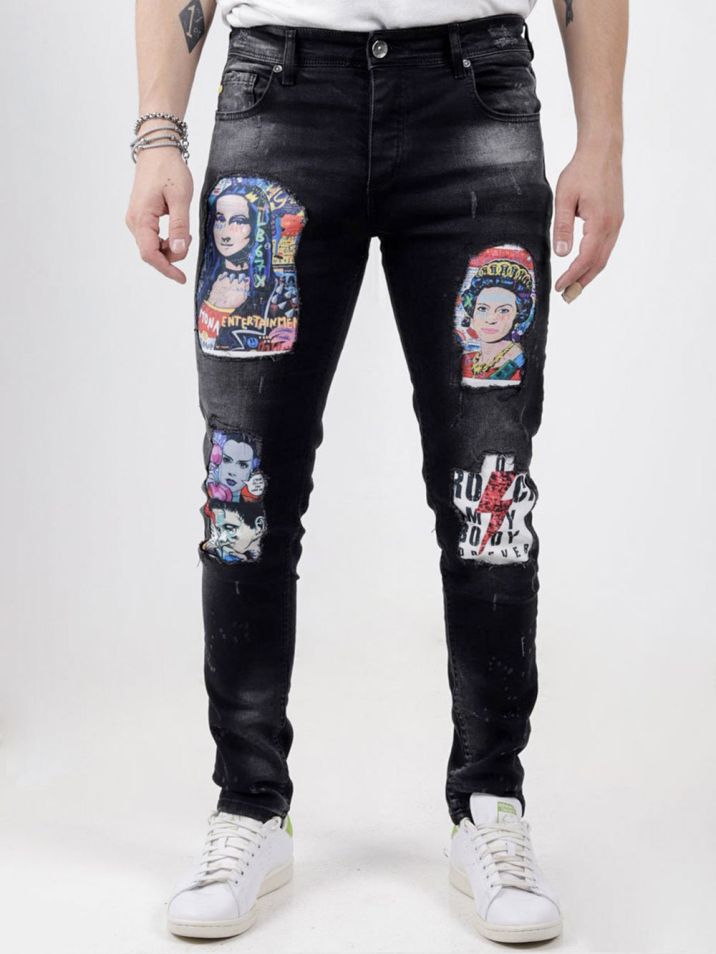 Sernes Moške hlače iz džinsa Calolles črna