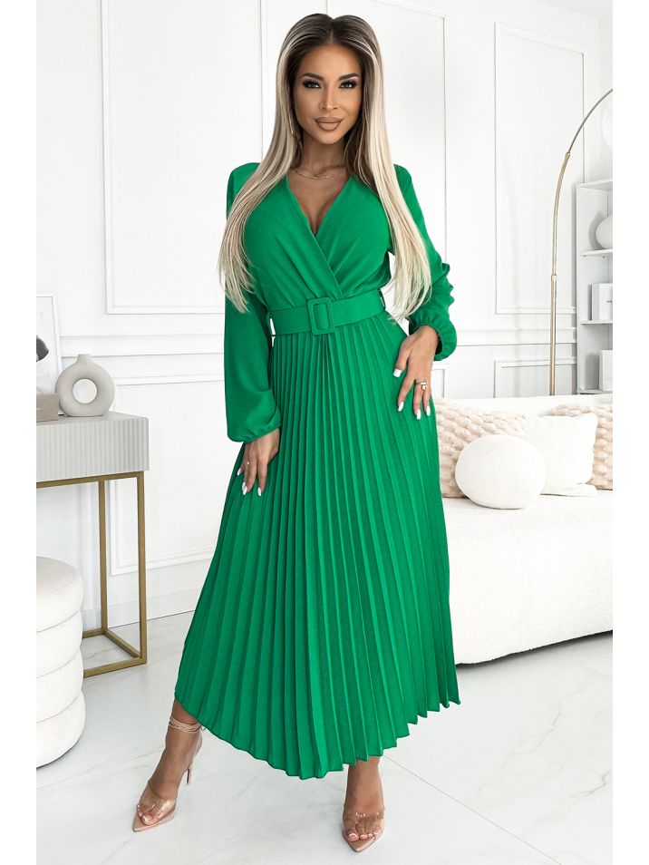 Numoco Ženska midi obleka Viviana svetlo zelena