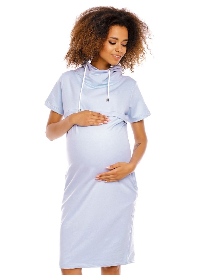 PeeKaBoo Ženska nosečniška obleka Shnas svetlo modrá