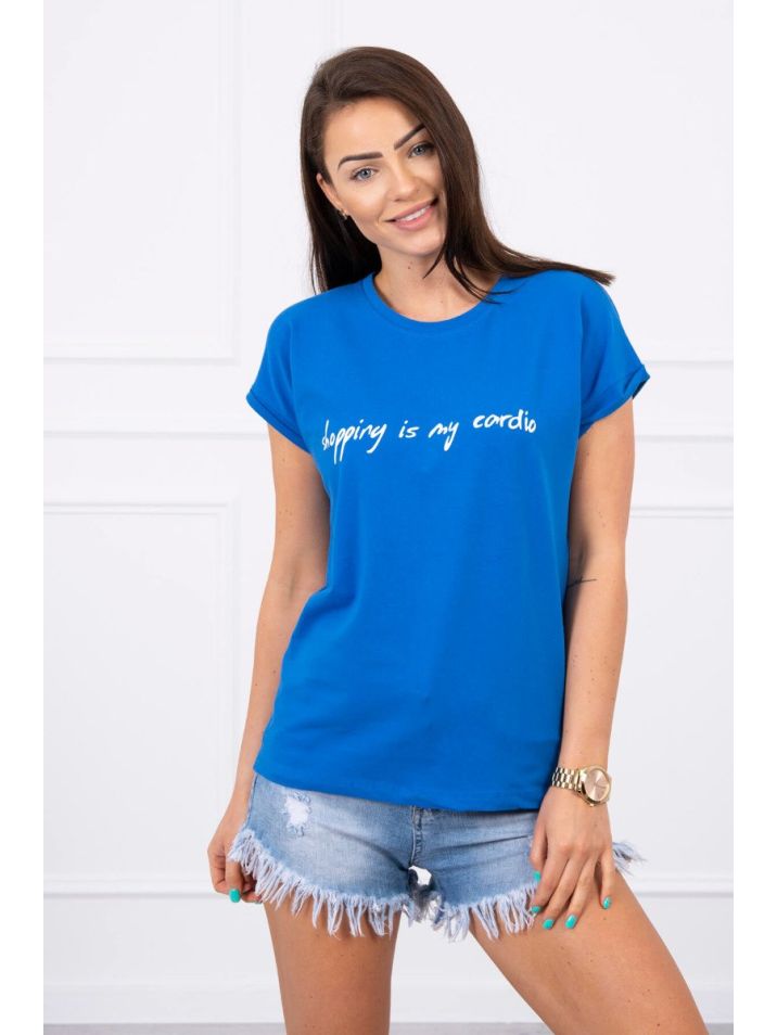 Kesi Ženska majica s potiskom Kuse koruznica modra