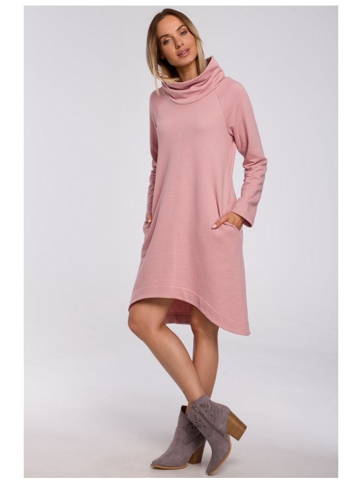 Made of Emotion Ženska pulover obleka Resaal M551 pudrasto roza