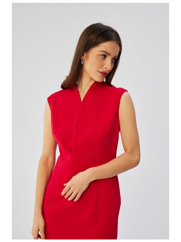 Stylove Ženska midi obleka Chec S360 rdeča