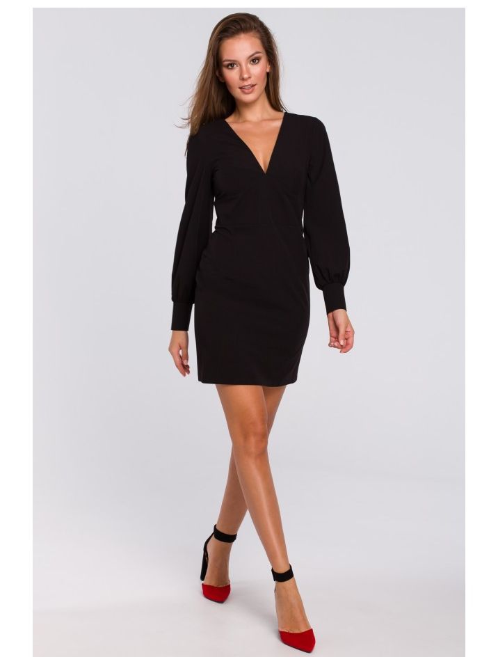 Makover Ženska mini obleka Sharre K027 črna