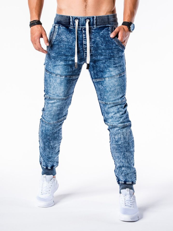 Ombre Clothing Moške džins hlače joggers Edison svetlo modra