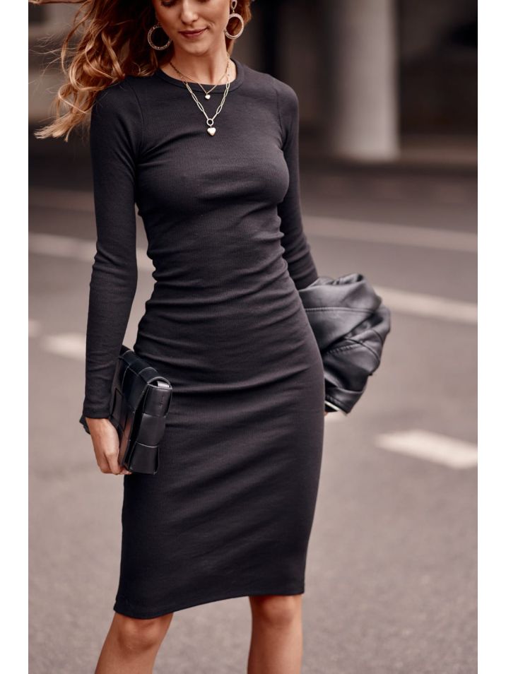 Fasardi Ženska midi obleka Brelinde črna